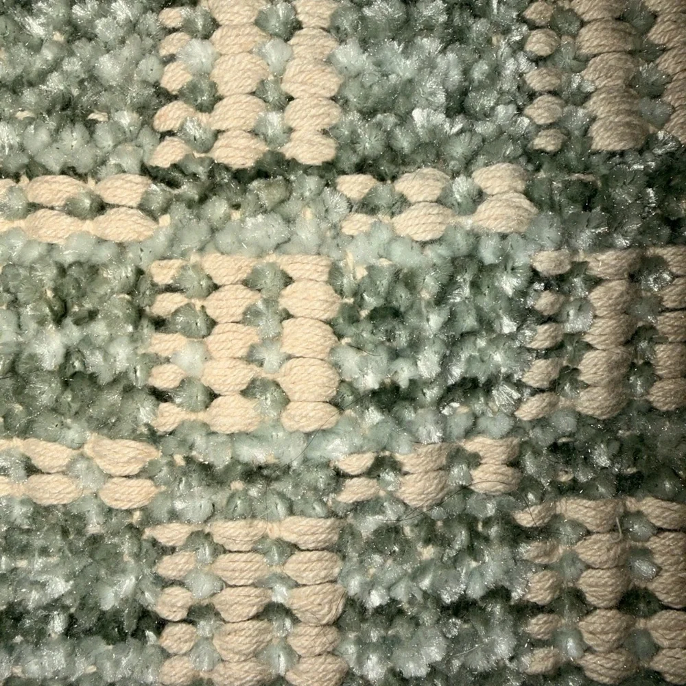 Green blue and Cream geometric Woven Rug 2x3
